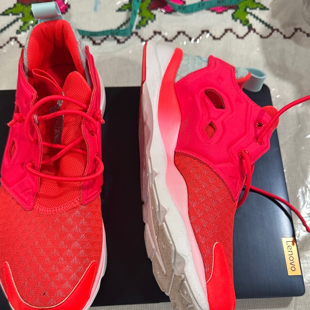 Vibrant Red/orange Reebok Athletic Sneakers